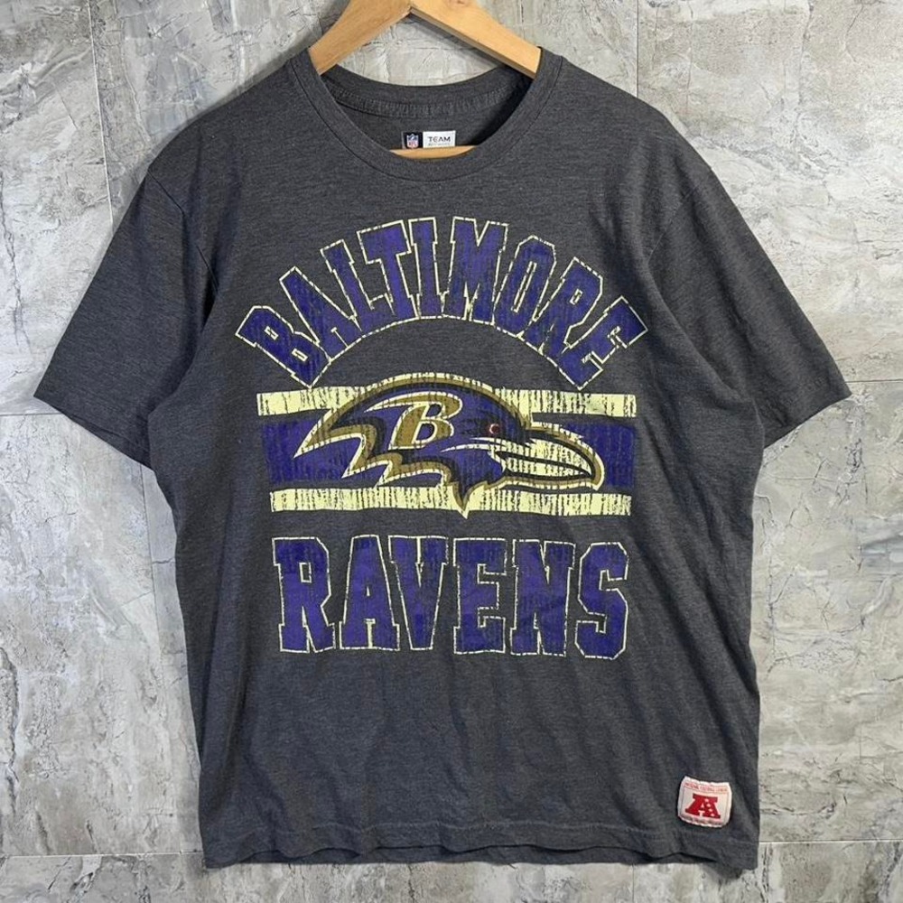 Baltimore‎ Ravens National Football League cotton t-shirt Men's XL Grey  #NFL
